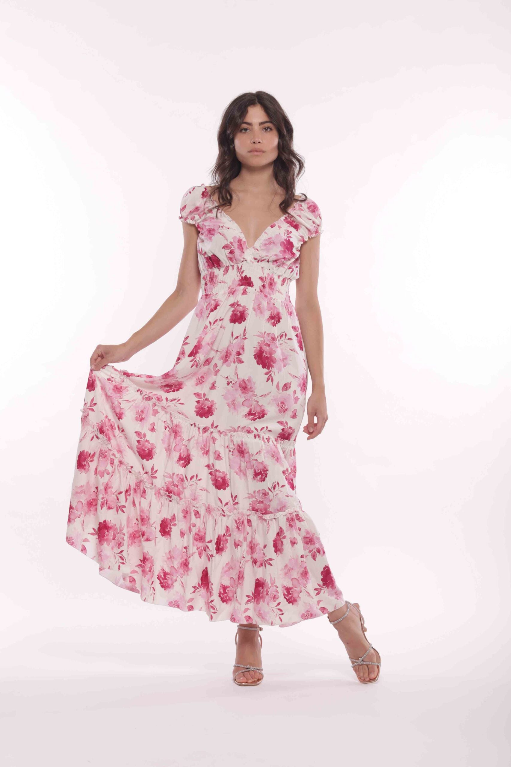 Mimi Muà JJAM-4402 – Abito Lungo Donna a Fantasia Floreale
