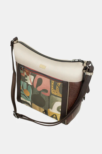 Borsa a tracolla Anekke con grafica frontale e tracolla regolabile Beige TU | Giò Fashion