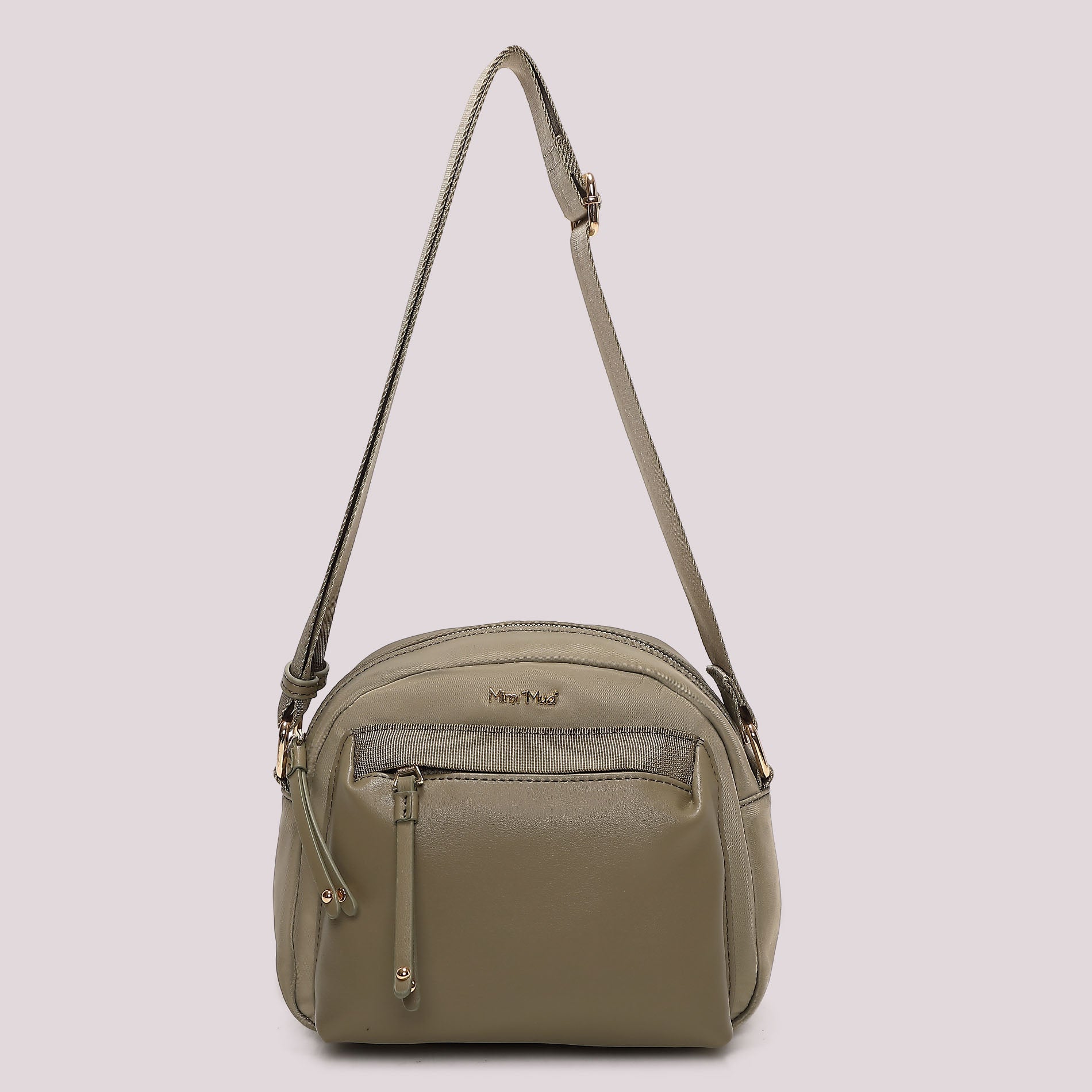 Borsa tracolla Mimi Mua donna compatta con tasca esterna e zip VERDE MILITARE TU | Giò Fashion