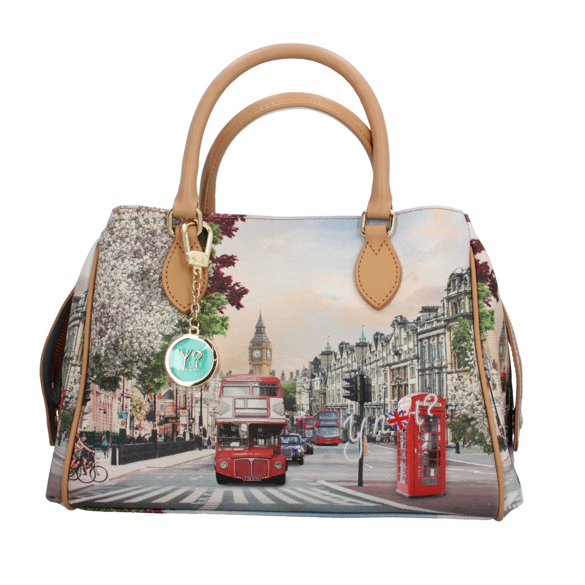 Borsa YNot Milano a mano con stampa LONDON RAI TU | Giò Fashion