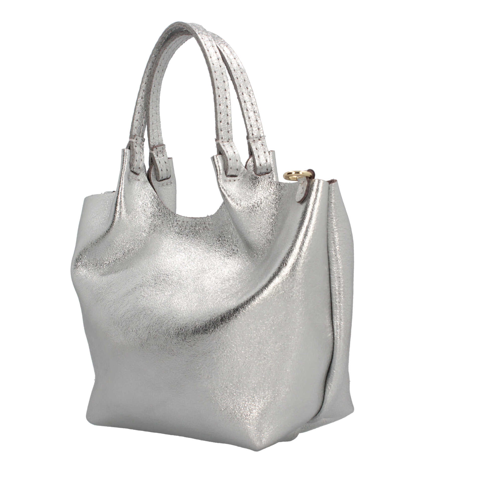 Borsa a mano in pelle martellata dal design versatile