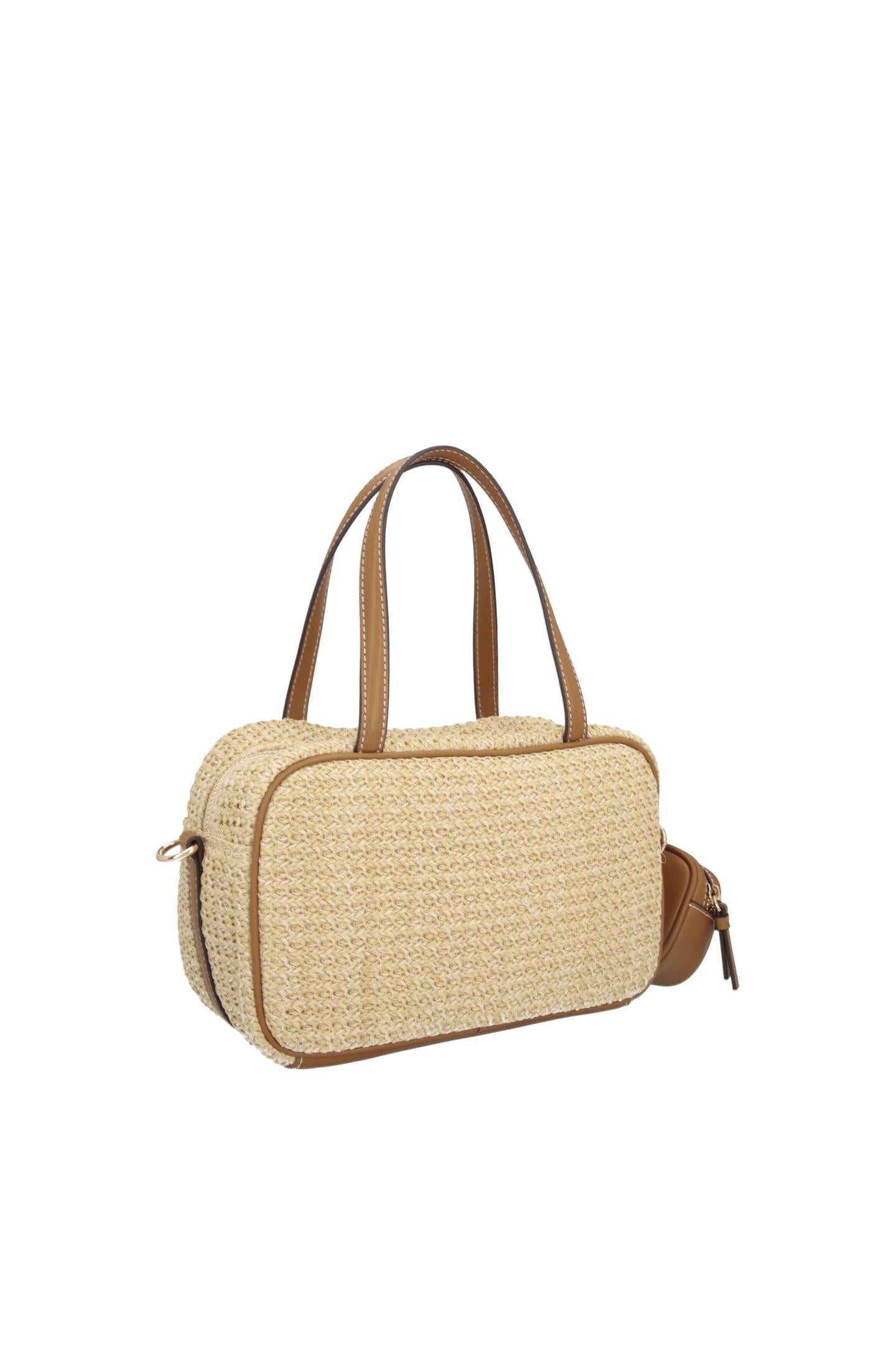Borsa a Mano Liu Jo con Logo Frontale e Tracolla Rimovibile Naturale TU | Giò Fashion