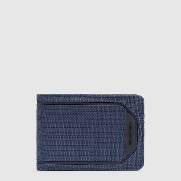 Portafoglio Piquadro uomo compatto in tessuto con chiusura zip e design moderno BLU TU | Giò Fashion