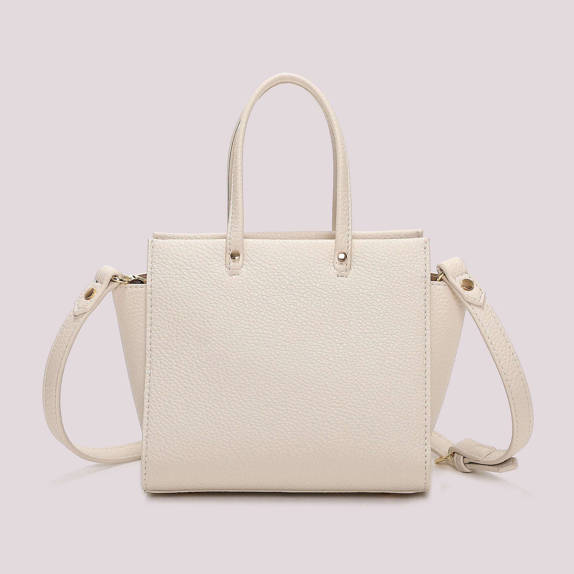 Borsa tote donna beige Mimi Mua con manici lunghi e tracolla PANNA TU | Giò Fashion
