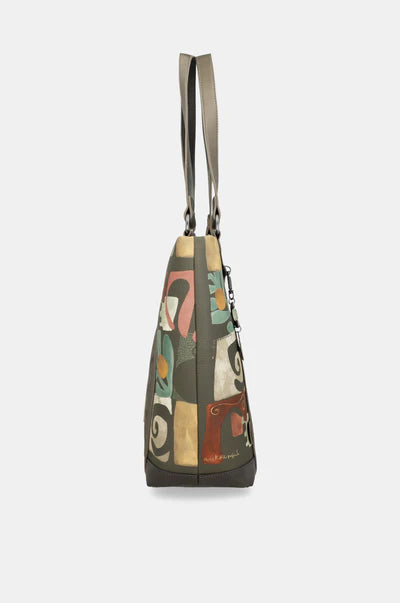 Borsa shopper donna Anekke con manici lunghi e tasca esterna VERDE TU | Giò Fashion