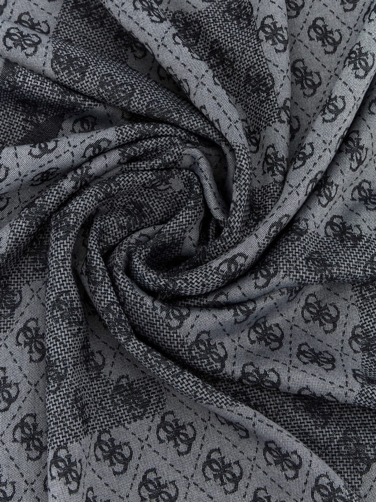 Sciarpa Guess donna logo all over con frange elegante NERO LOGO TU | Giò Fashion