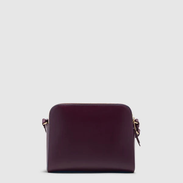Borsa a Tracolla Donna in Pelle Blue Square a Tre Scomparti