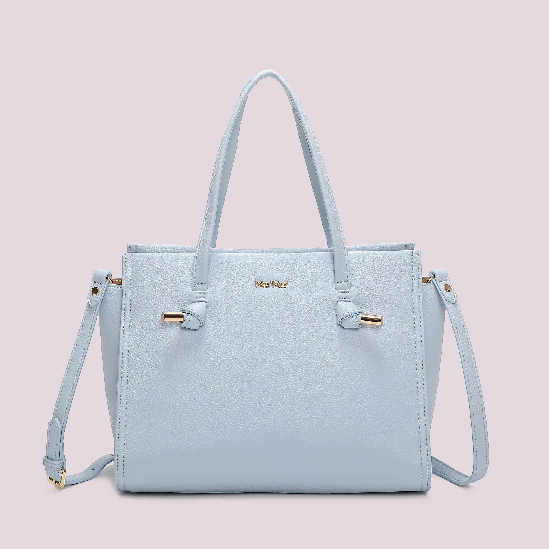Borsa tote donna beige Mimi Mua con doppi manici e tracolla CELESTE TU | Giò Fashion