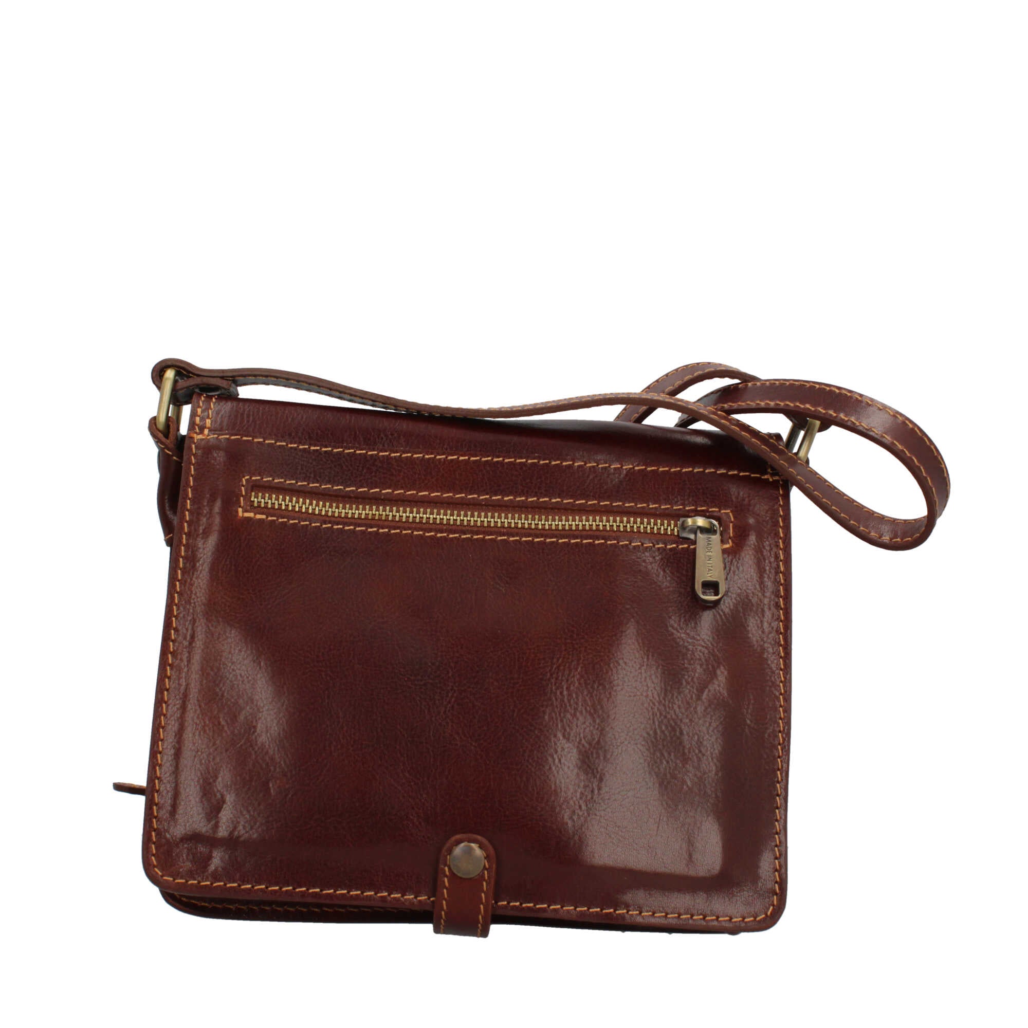 Borsa a tracolla in vera pelle artigianale Made in Italy Marrone TU | Giò Fashion