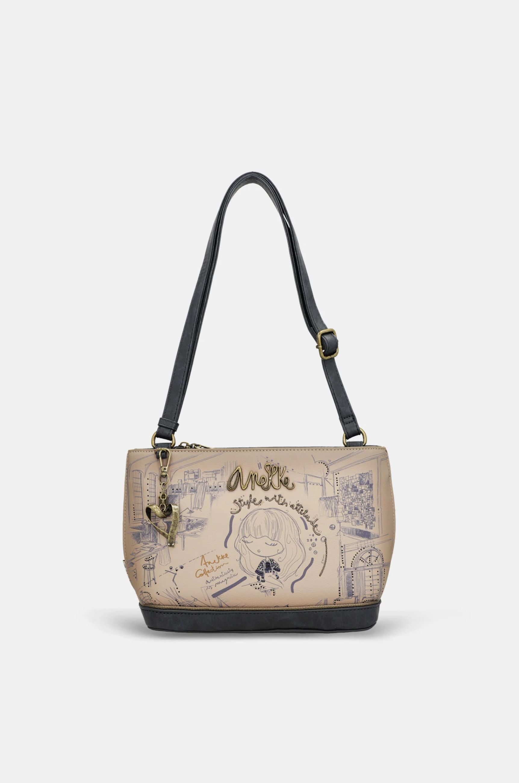 Borsa a spalla Anekke Contemporary con dettagli artistici BLU TU | Giò Fashion