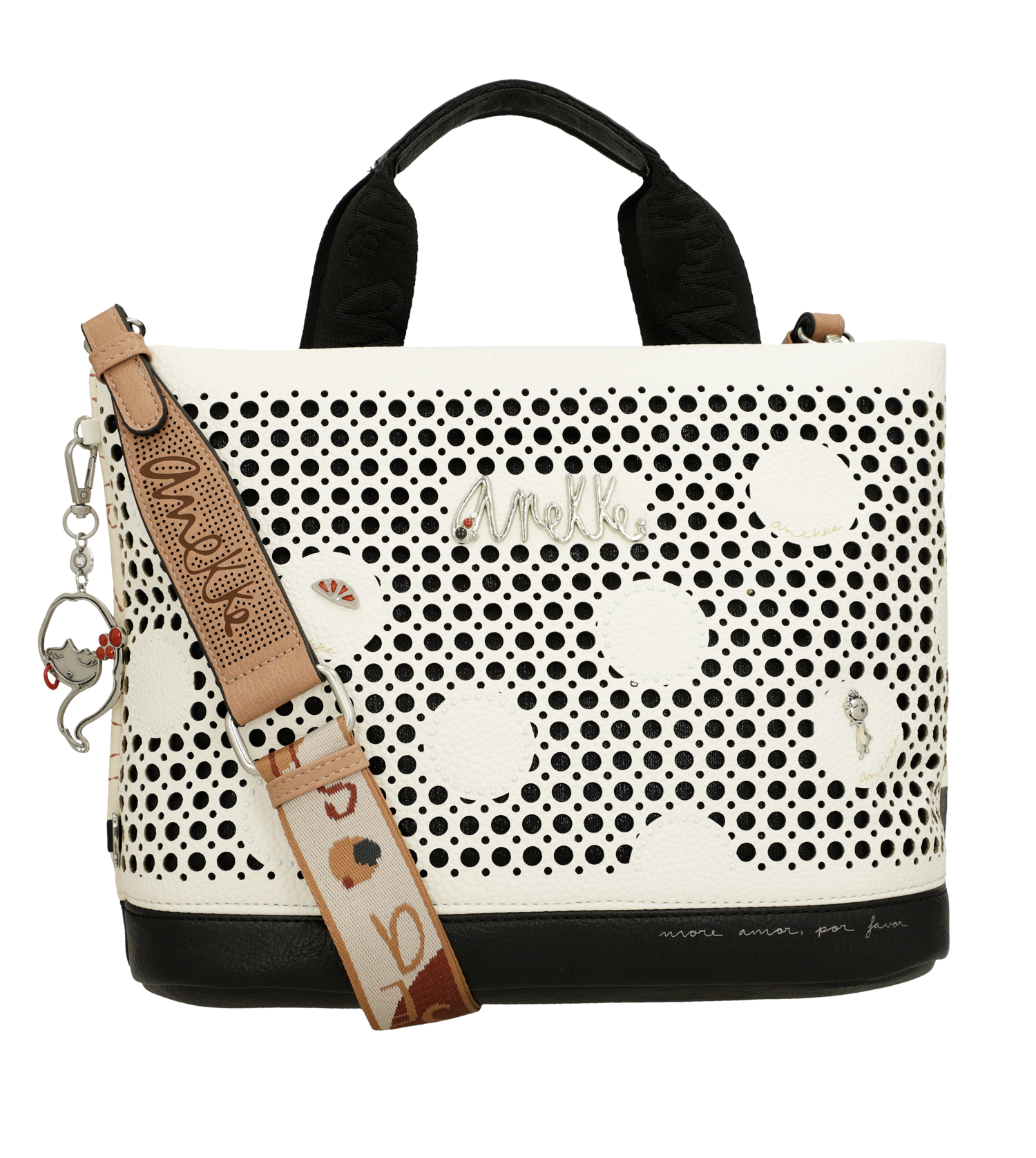 Borsa Anekke a mano con trafori e tracolla regolabile Bianco TU | Giò Fashion