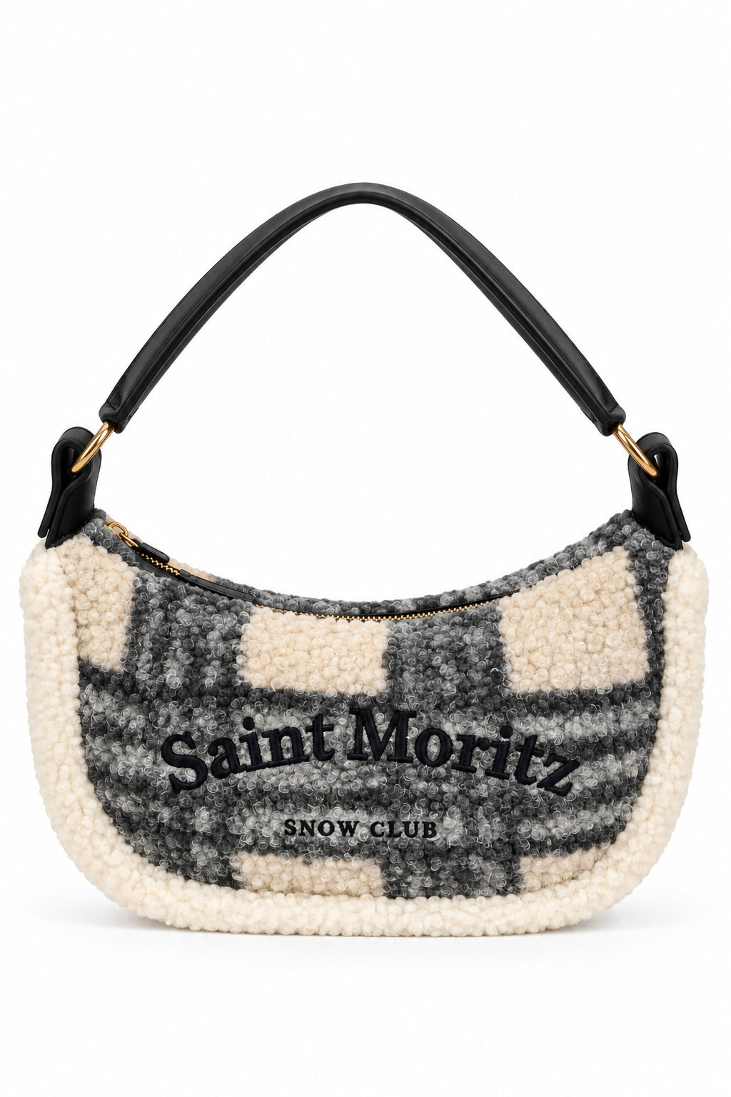 Borsa a Spalla Kuvé in Teddy con Logo Ricamato