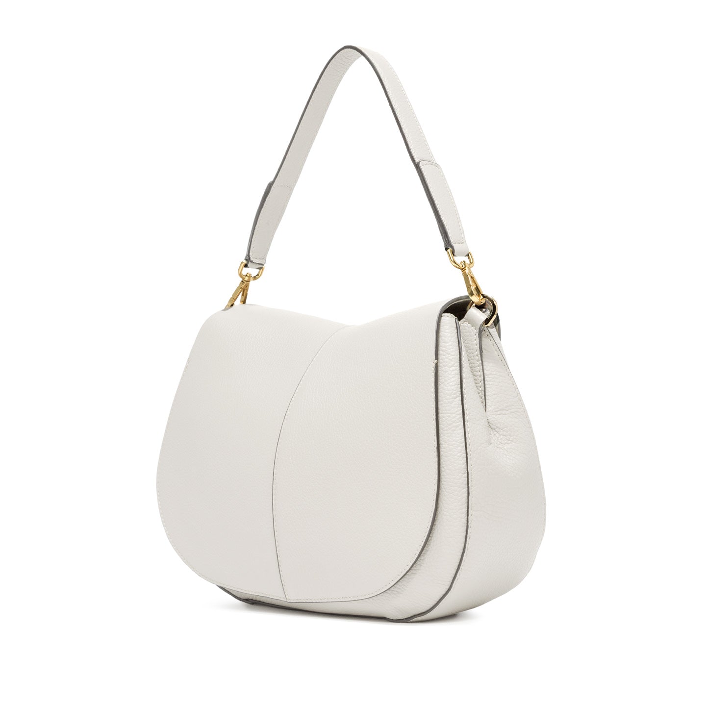 Gianni Chiarini Helena Round borsa a tracolla in pelle martellata con tracolla regolabile Bianco TU | Giò Fashion