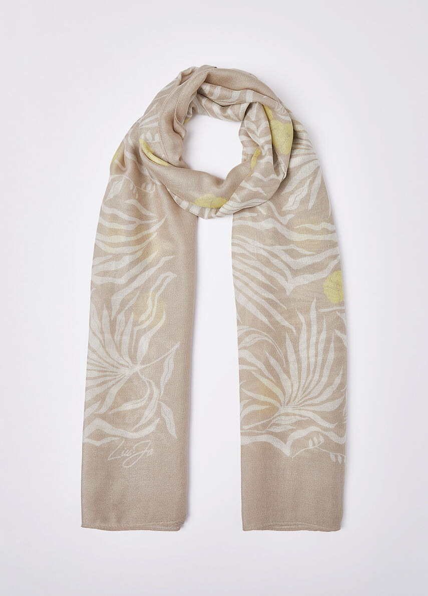 Sciarpa Liu Jo elegante con stampa grafica e design moderno Beige TU | Giò Fashion