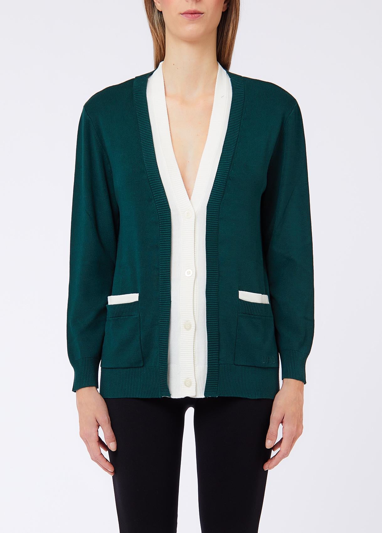 Liu Jo Cardigan Donna Aperto in Maglia con Tasche