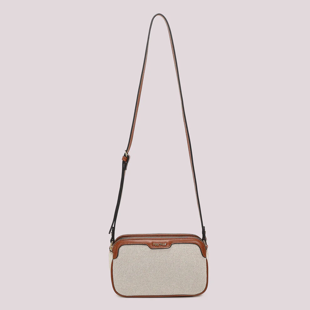Borsa a Tracolla Donna Mimi Mua Compatta con Chiusura Zip Cuoio TU | Giò Fashion