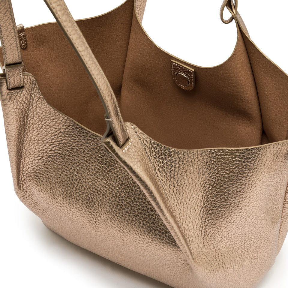 Borsa a Spalla Gianni Chiarini Dua in pelle metallizzata BRONZE TU | Giò Fashion