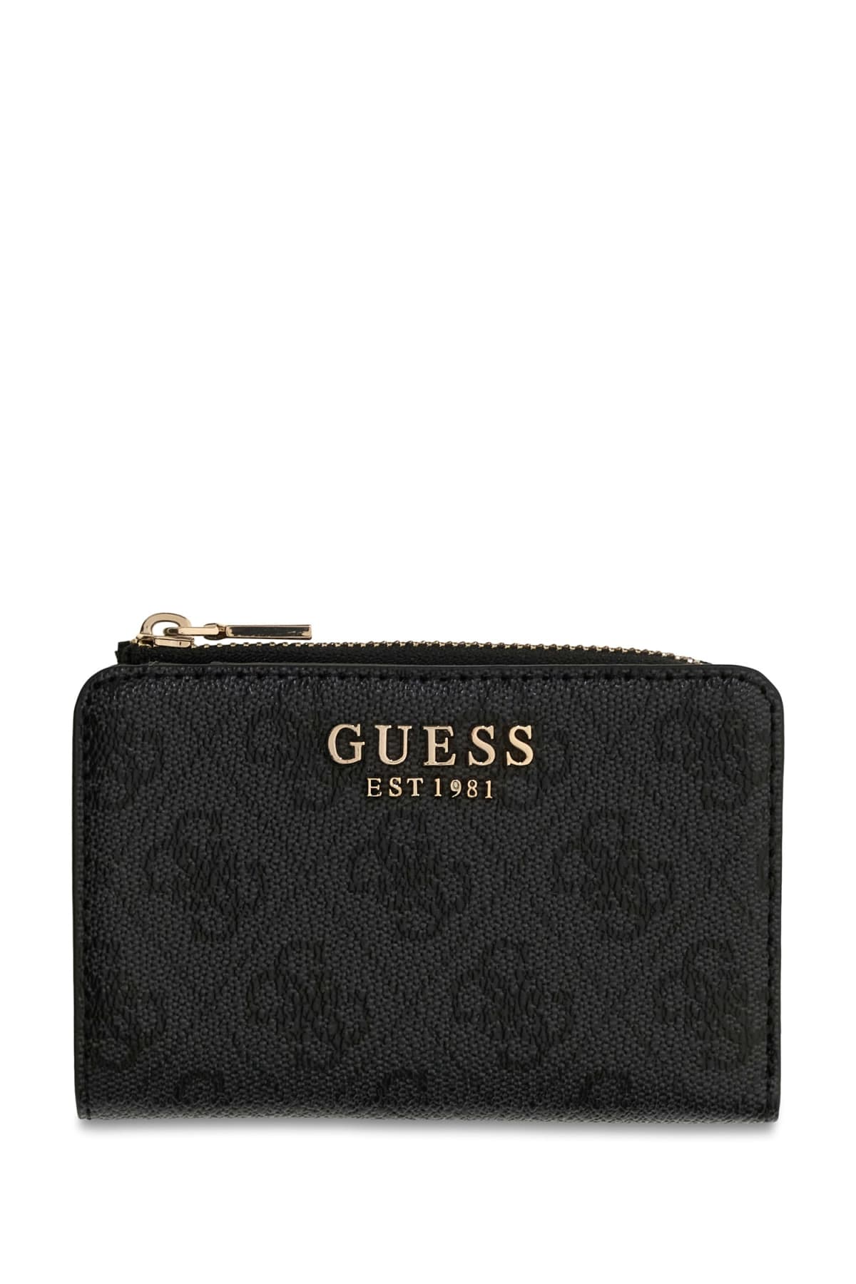 Portafoglio Guess donna logo all over con zip e scritta frontale