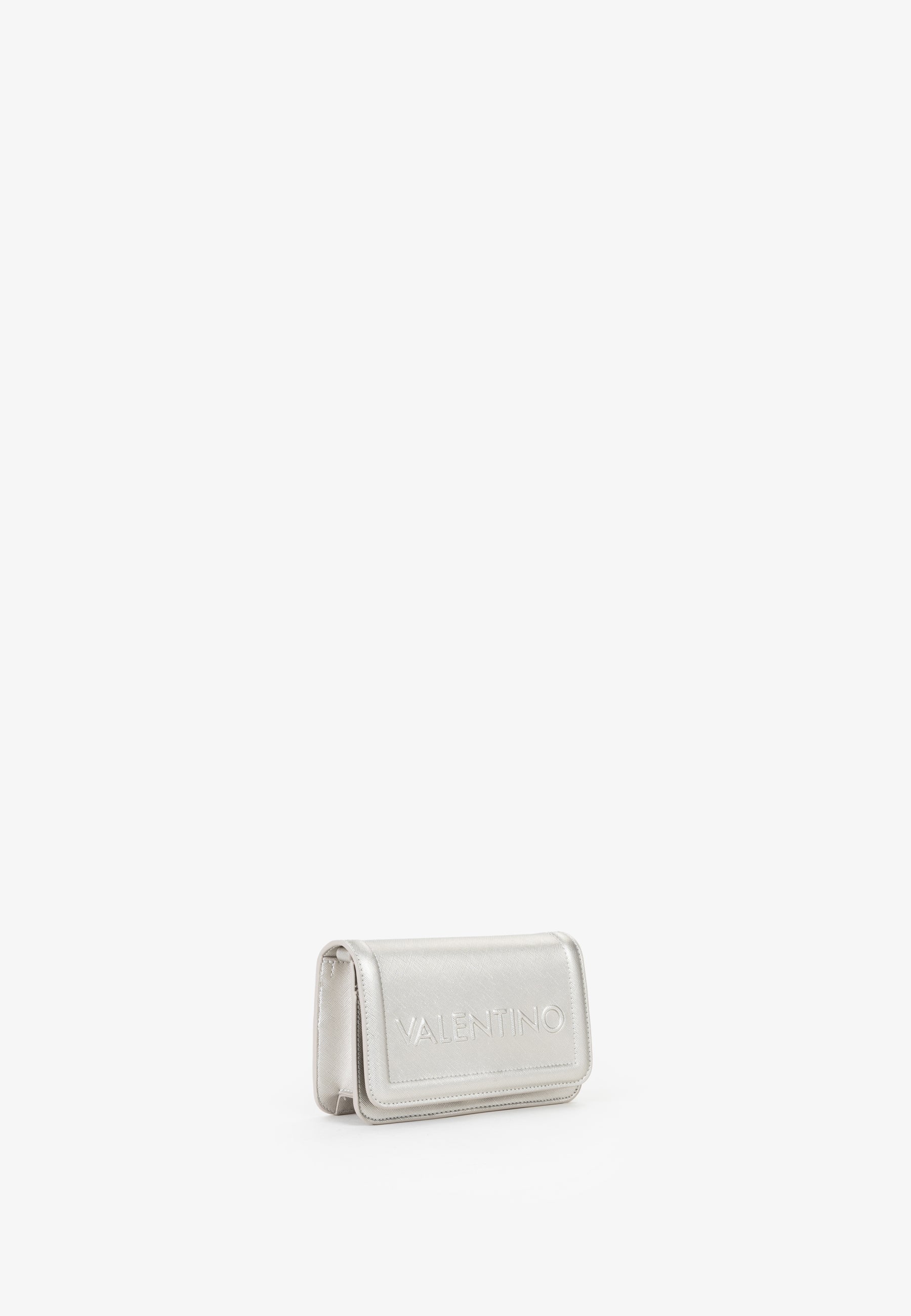 Pochette donna Mario Valentino con patta e logo in rilievo dal design compatto Argento TU | Giò Fashion