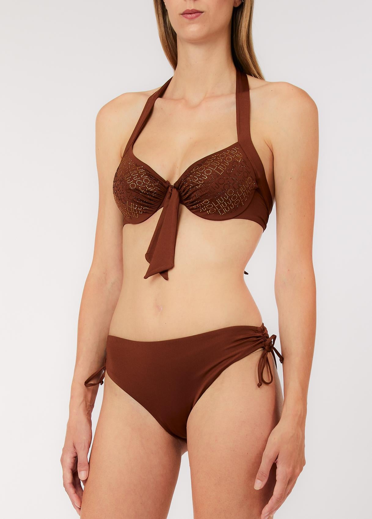 Costume bikini Liu Jo donna due pezzi con reggiseno strutturato e slip regolabile con laccetti Terra 2B | Giò Fashion