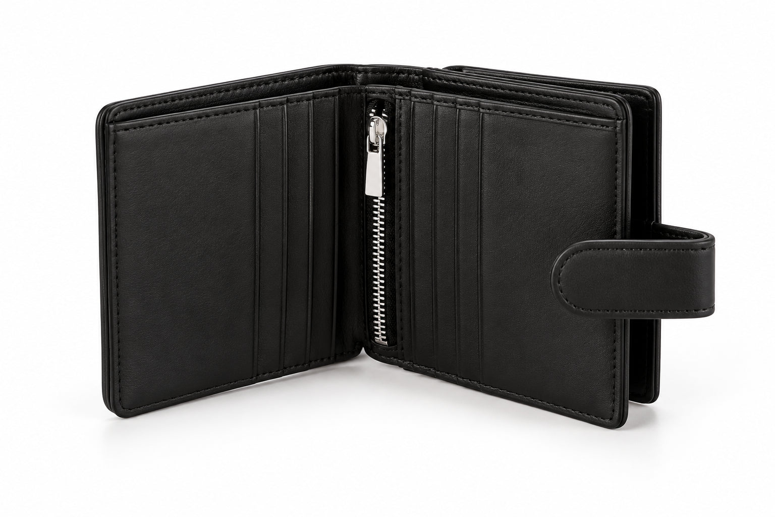 Portafoglio piccolo con chiusura a linguetta e portamonete con zip