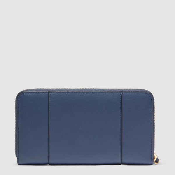 Portafoglio a quattro soffietti con zip Piquadro BLU SCURO TU | Giò Fashion
