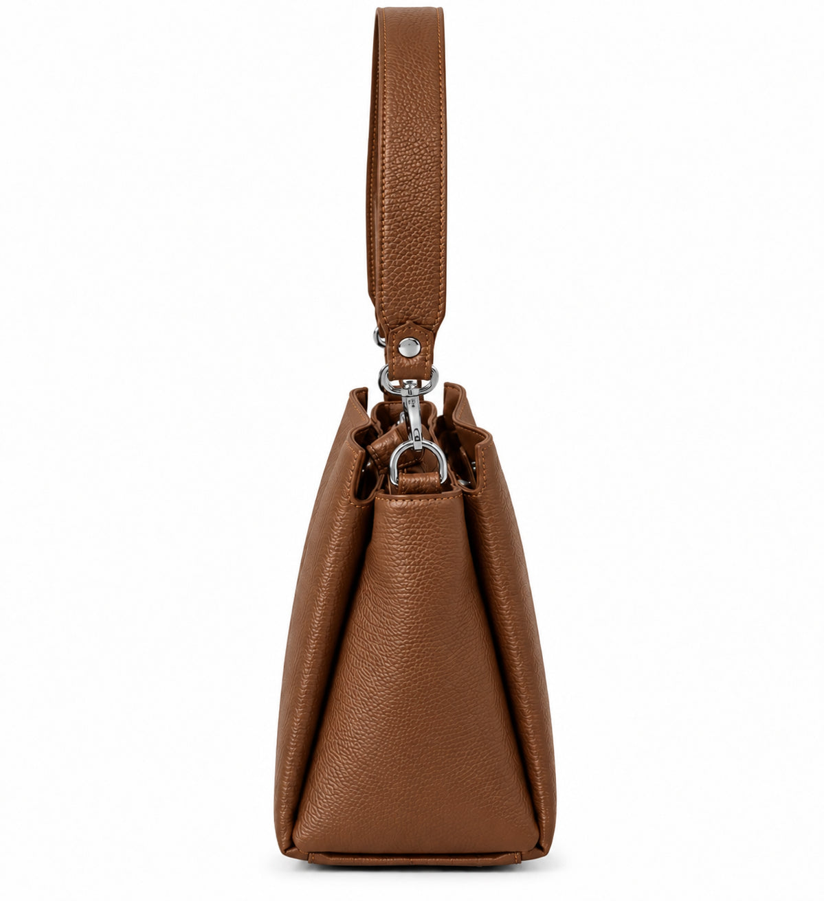 Borsa Donna a Spalla Elegante con Tracolla Removibile e Finitura Martellata