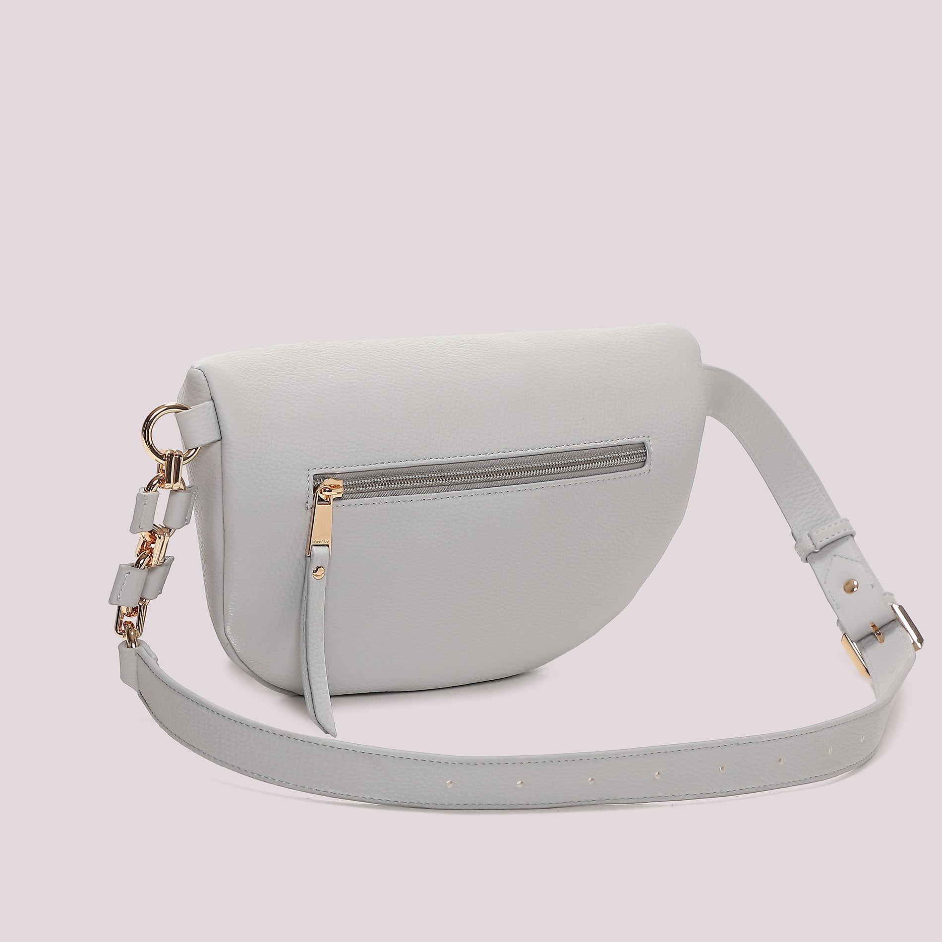 Marsupio donna Mimi Mua effetto pelle con zip e dettagli dorati Blu TU | Giò Fashion