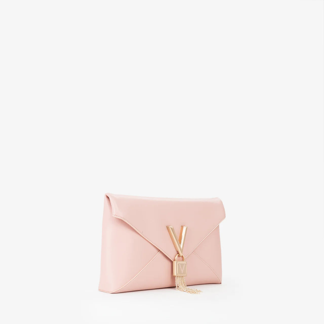 Valentino clutch donna elegante con dettaglio V e patta Rosa TU | Giò Fashion