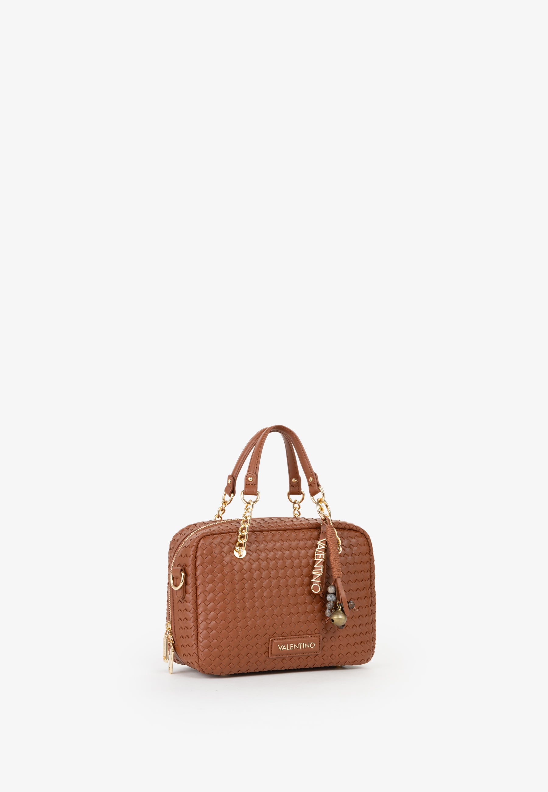 Borsa bauletto donna Mario Valentino intrecciata con tracolla regolabile e dettagli gioiello Cuoio TU | Giò Fashion