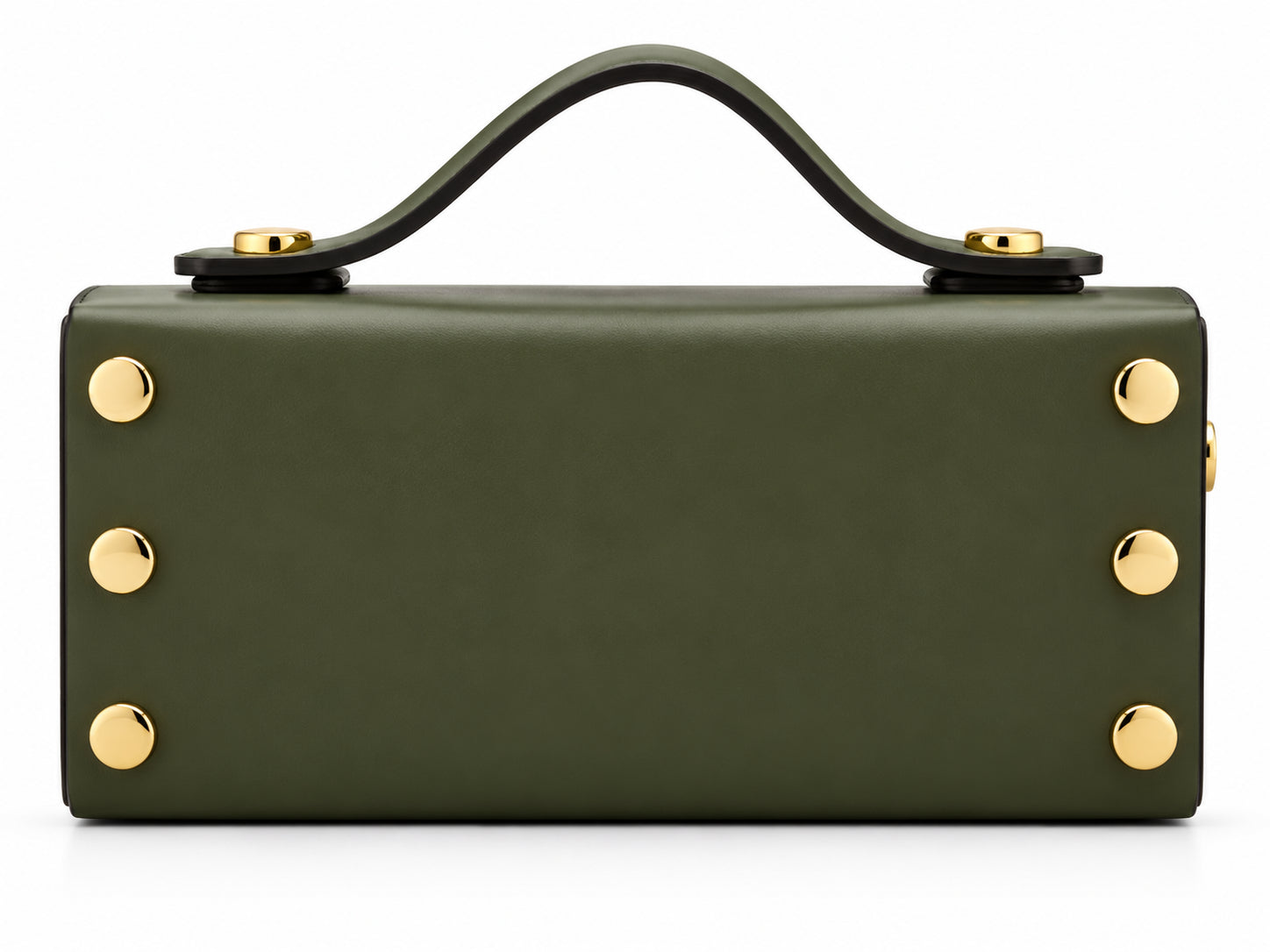 Borsa a Mano in Pelle con Dettagli Metallici
