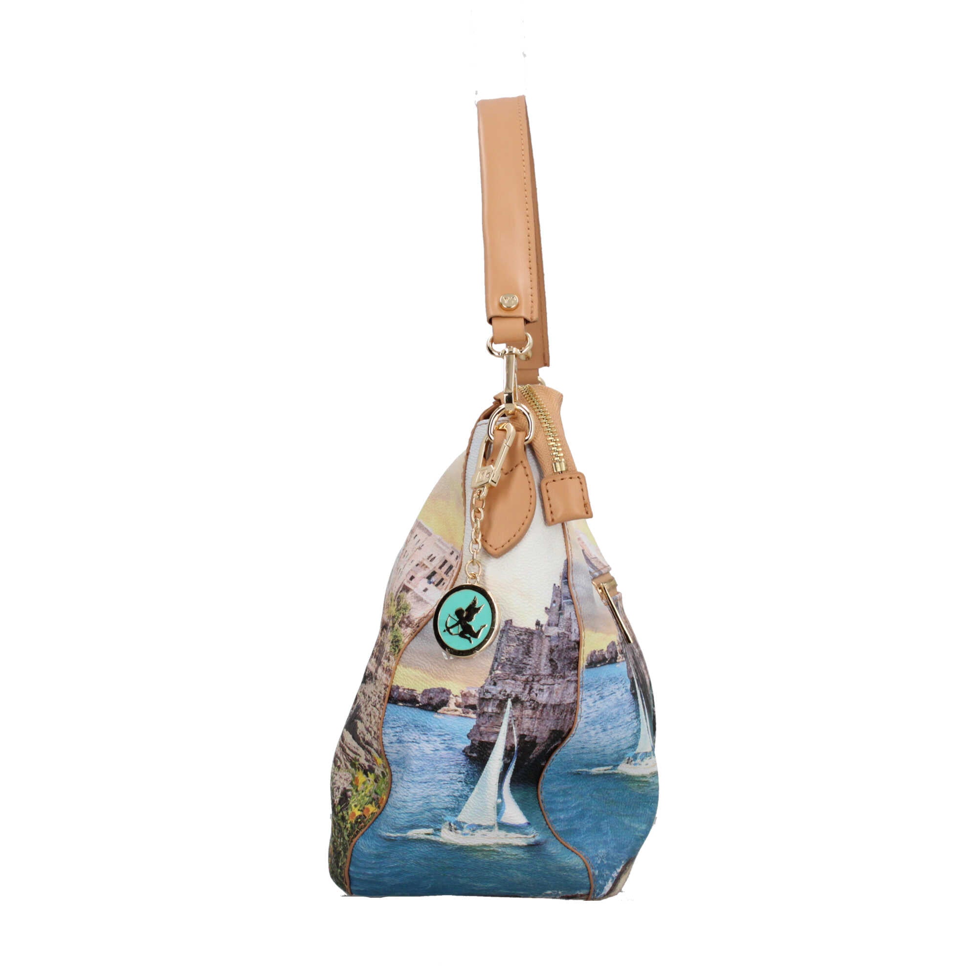 Borsa hobo YNot con stampa artistica e manico removibile per un look versatile POLIGNANO COAST TU | Giò Fashion