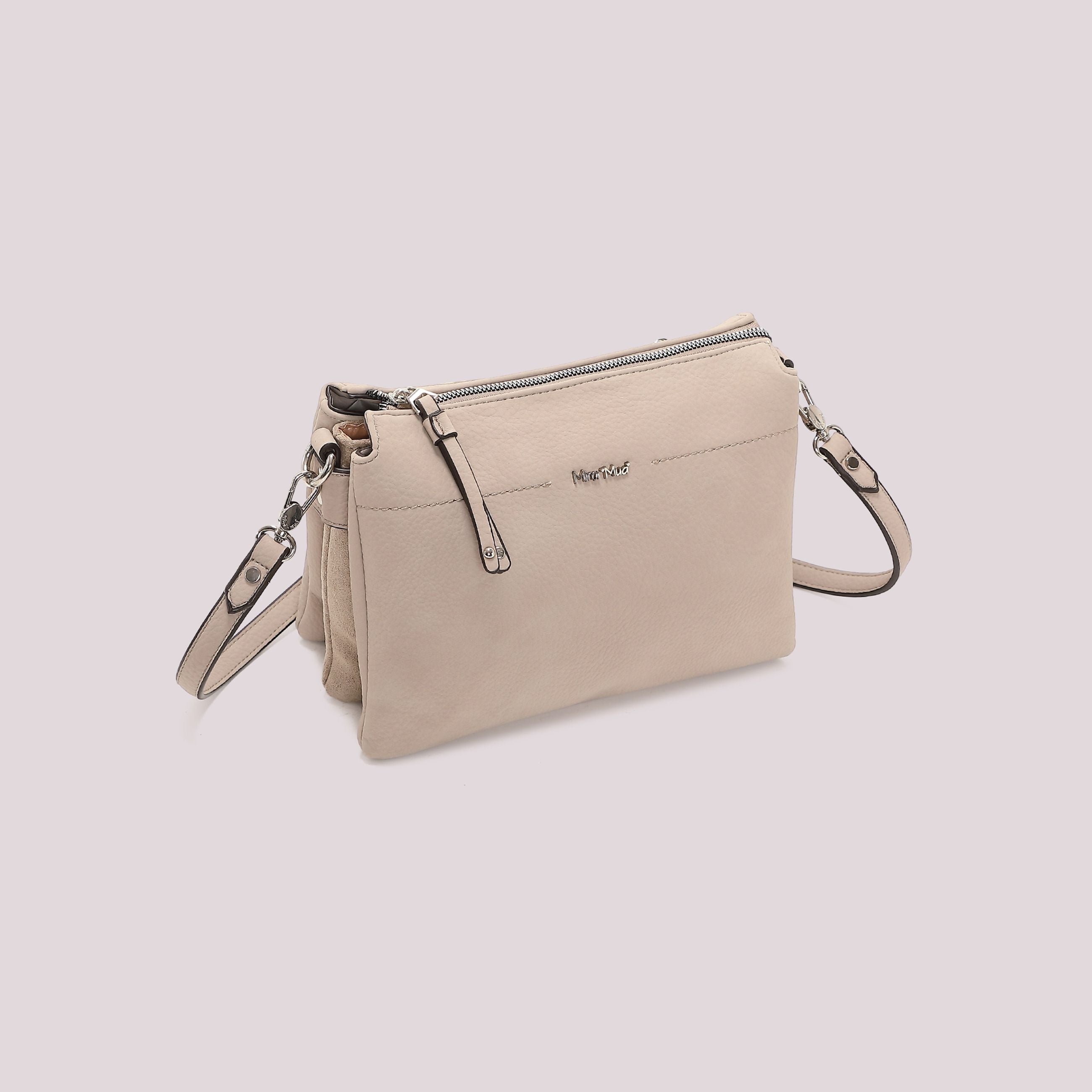 Borsa a Tracolla Donna Mimi Mua con Fianchi Effetto Camoscio
