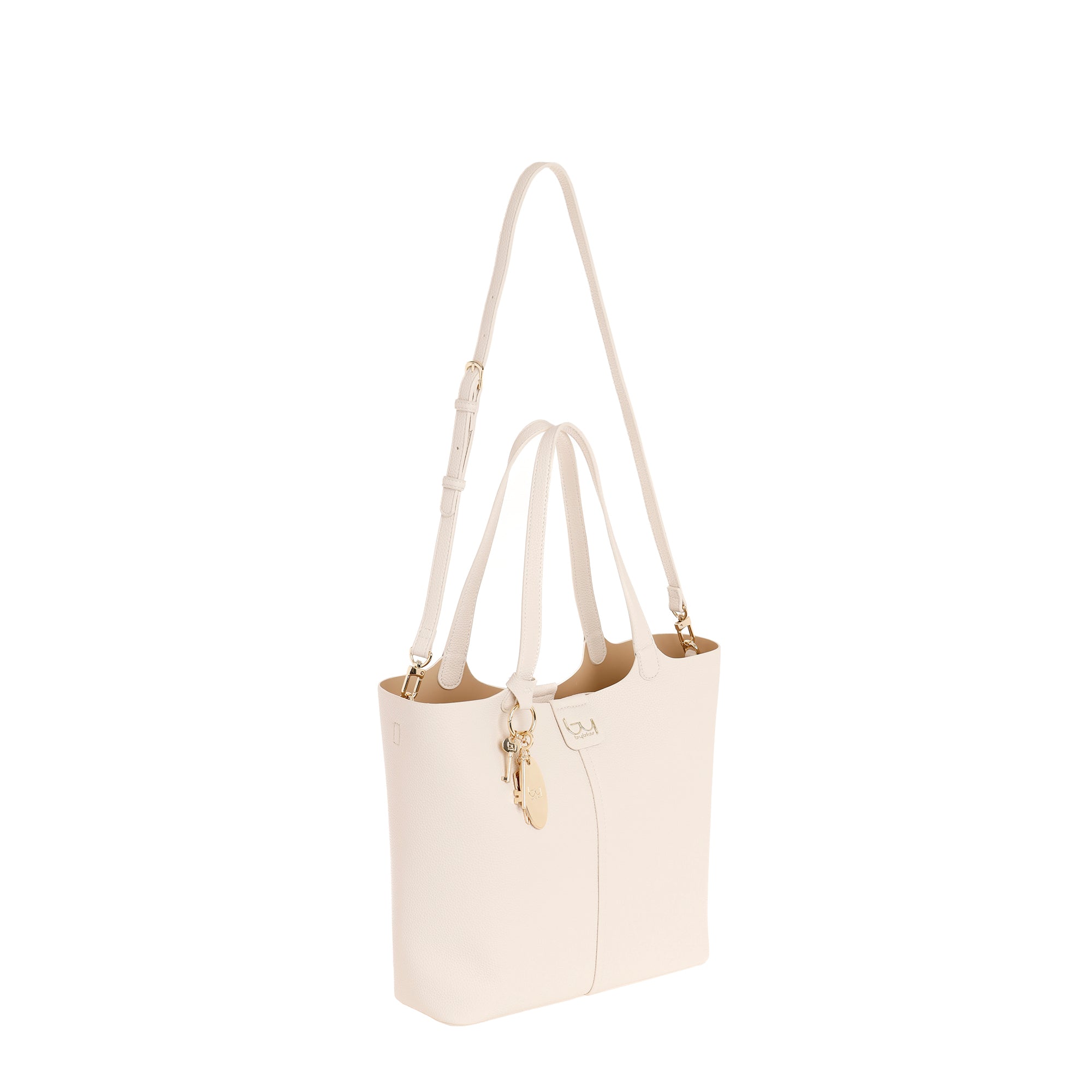 Borsa shopping Byblos donna in ecopelle con charm e tracolla regolabile AVORIO TU | Giò Fashion