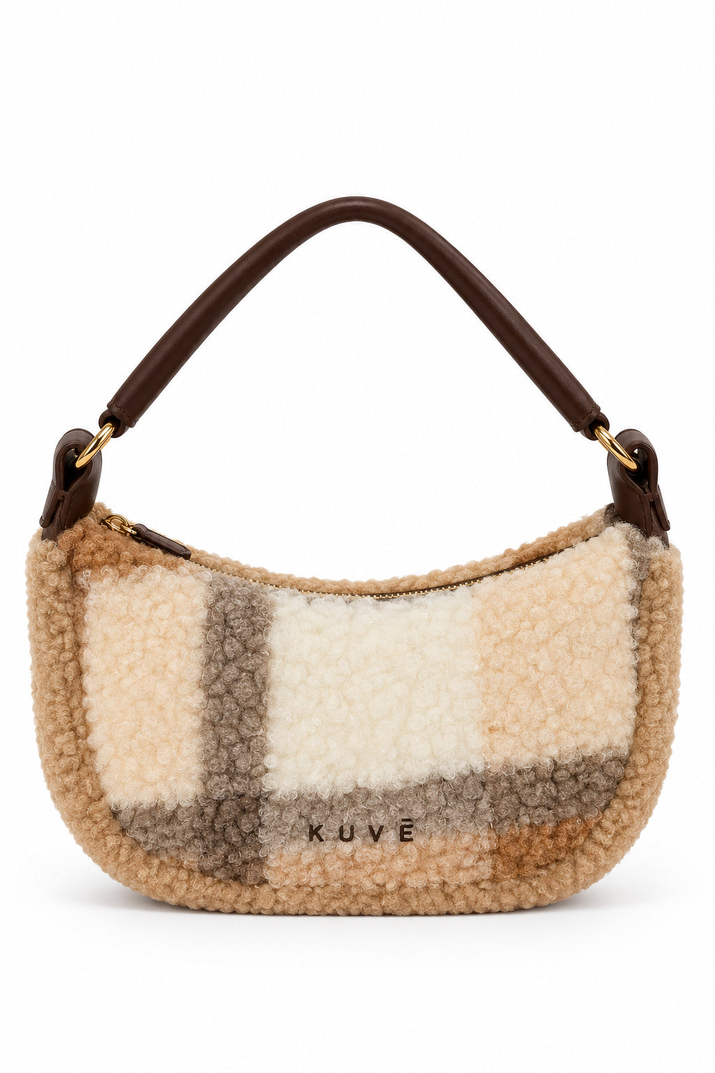 Borsa a Spalla Kuvé in Teddy con Logo Ricamato