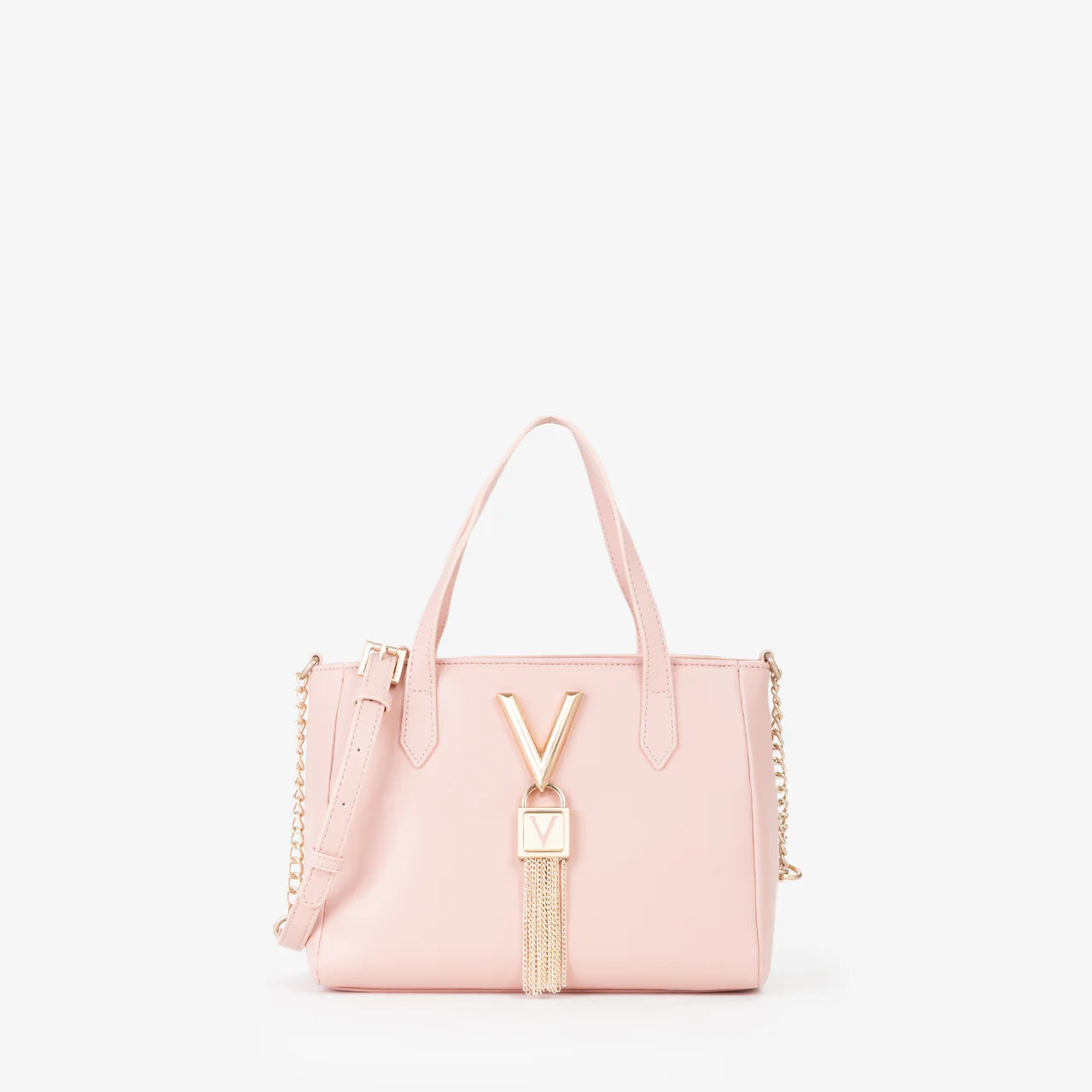 Valentino borsa a mano donna con dettaglio V pendente Rosa TU | Giò Fashion