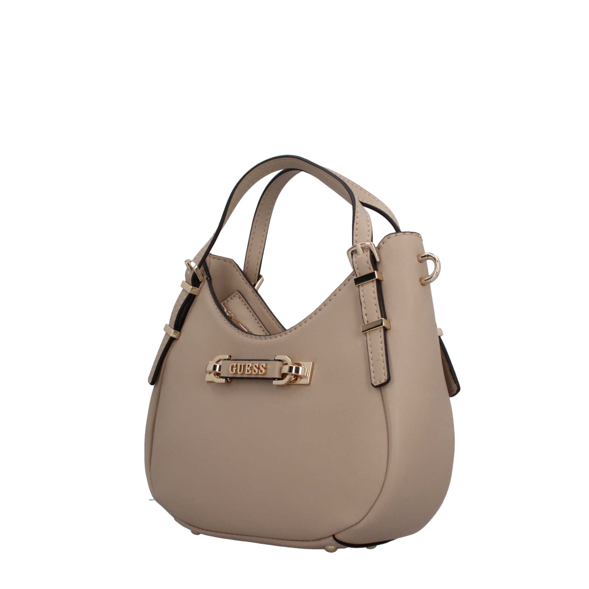 Borsa Guess a mano e tracolla con logo metallico Beige TU | Giò Fashion