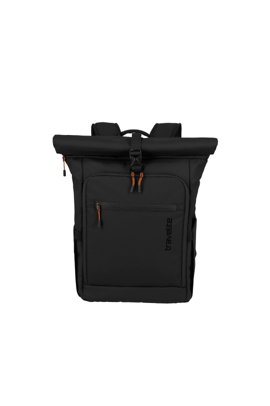 Zaino Travelite roll-top con chiusura arrotolabile e tasche multiple NERO TU | Giò Fashion