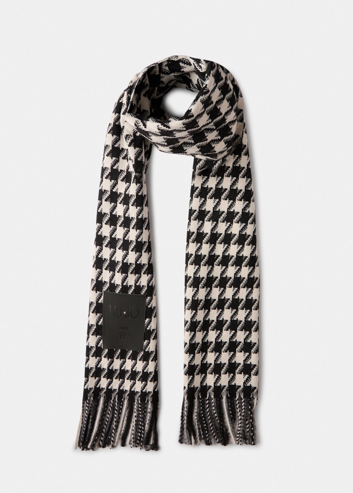 Liu Jo sciarpa con motivo pied de poule e frange