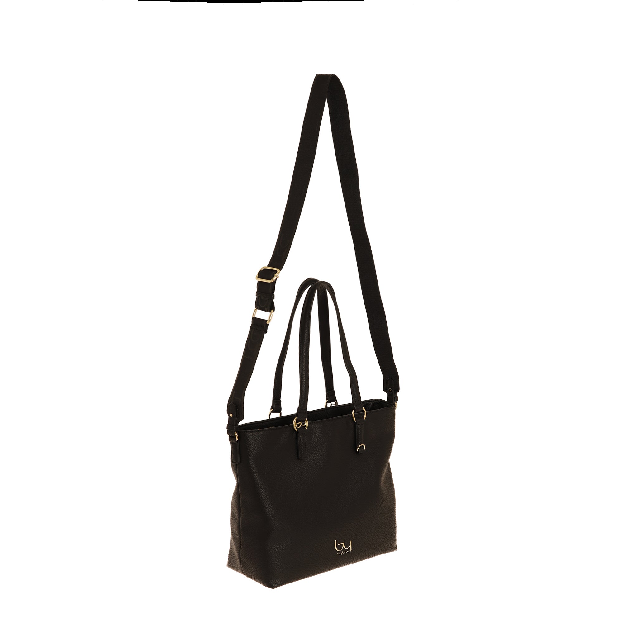 Borsa shopping Byblos donna in ecopelle con doppio manico e tracolla regolabile Nero TU | Giò Fashion