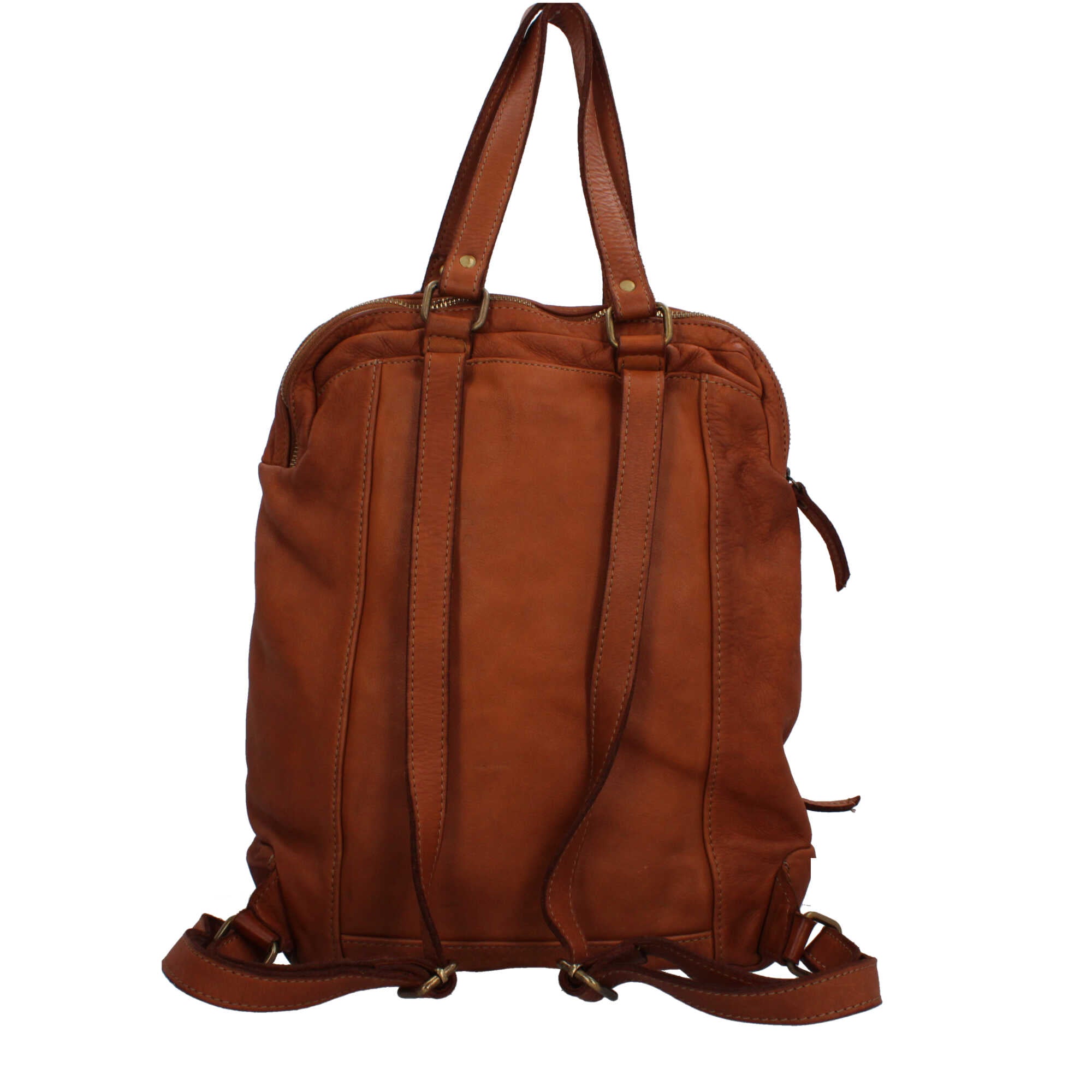 Zaino borsa Made in Italy in pelle morbida con tracolla CUOIO TU | Giò Fashion