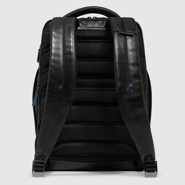 Zaino porta PC 15,6 Piquadro in pelle con sistema di sicurezza e doppio comparto NERO TU | Giò Fashion