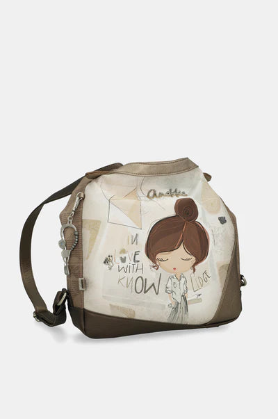 Borsa a spalla donna Anekke con zip e manici regolabili capiente Marrone TU | Giò Fashion