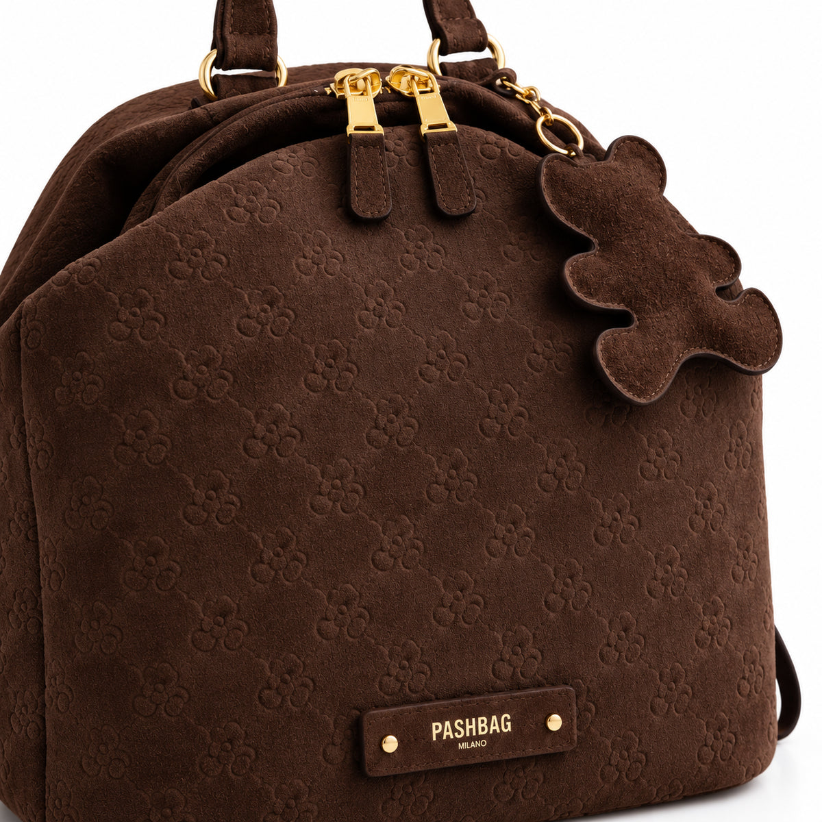PashBag Zaino Donna con Texture in Rilievo e Charm