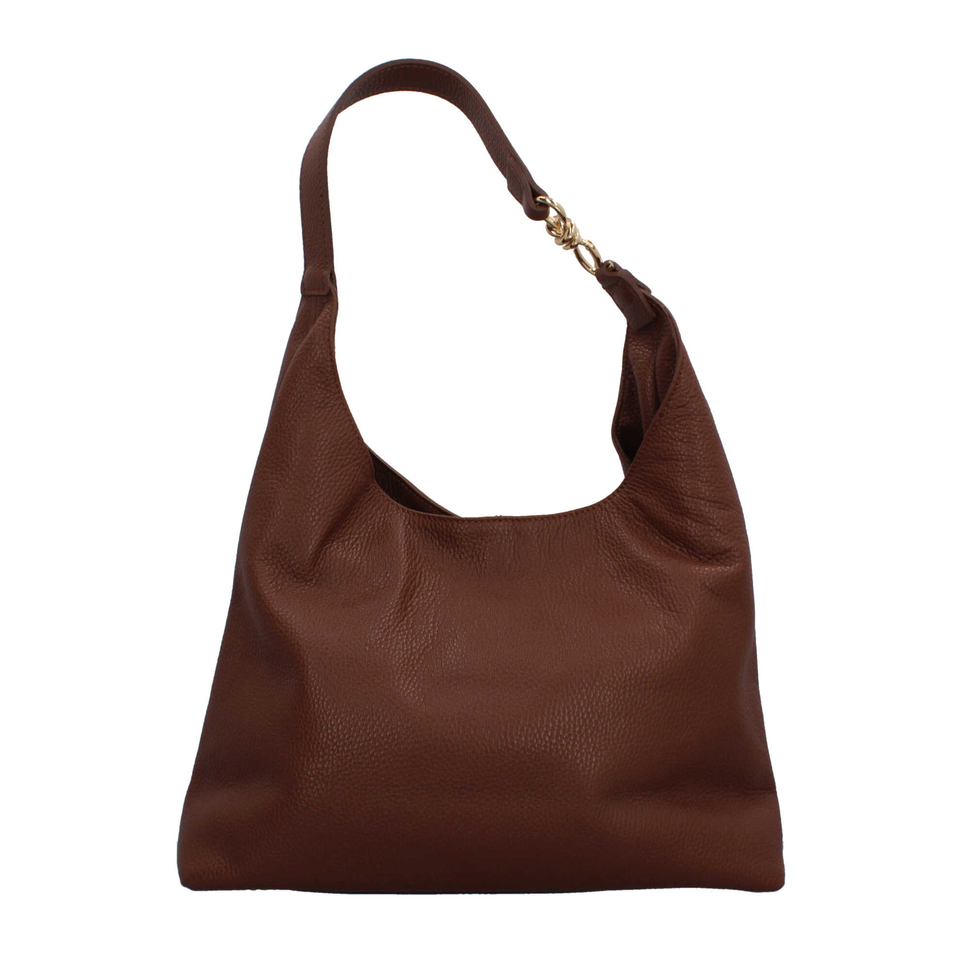 Borsa a spalla in vera pelle martellata Made in Italy