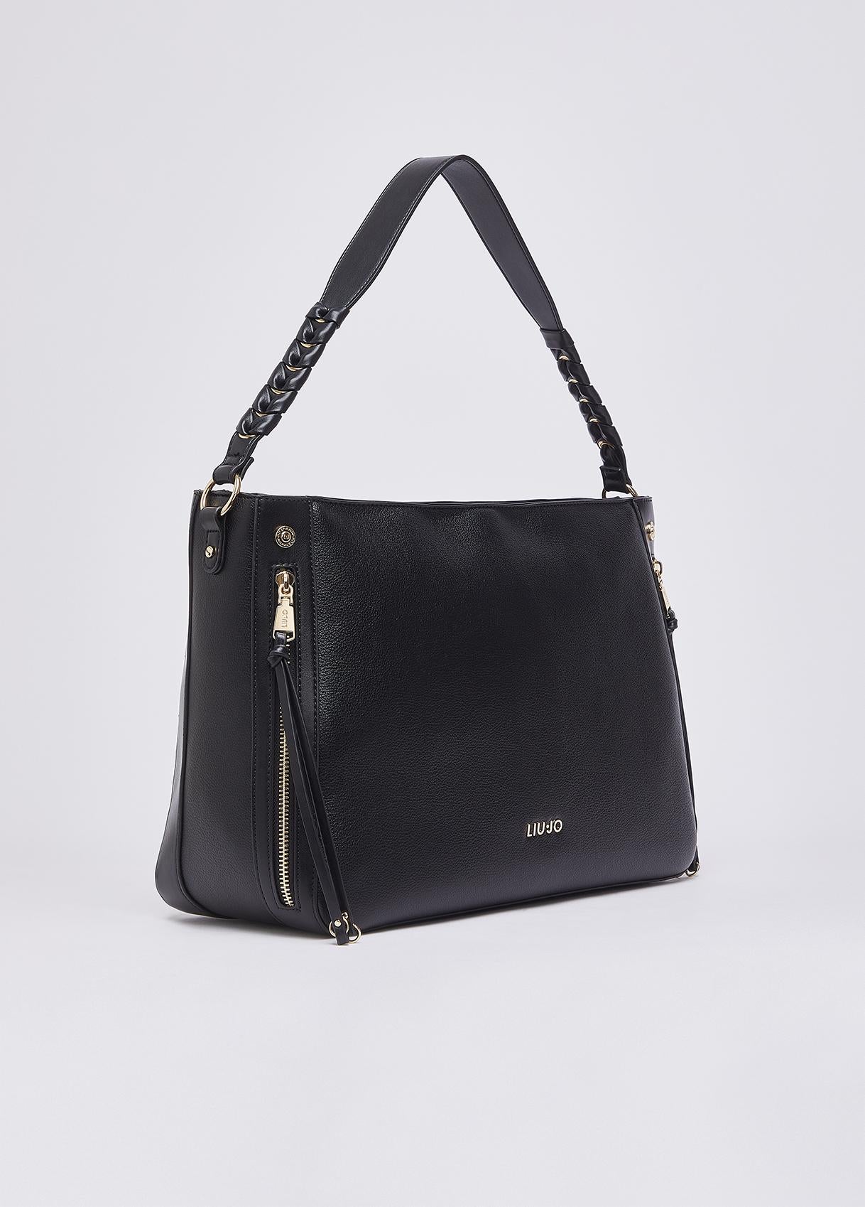 Borsa a spalla Liu Jo elegante con design minimal e dettagli metallici Nero TU | Giò Fashion
