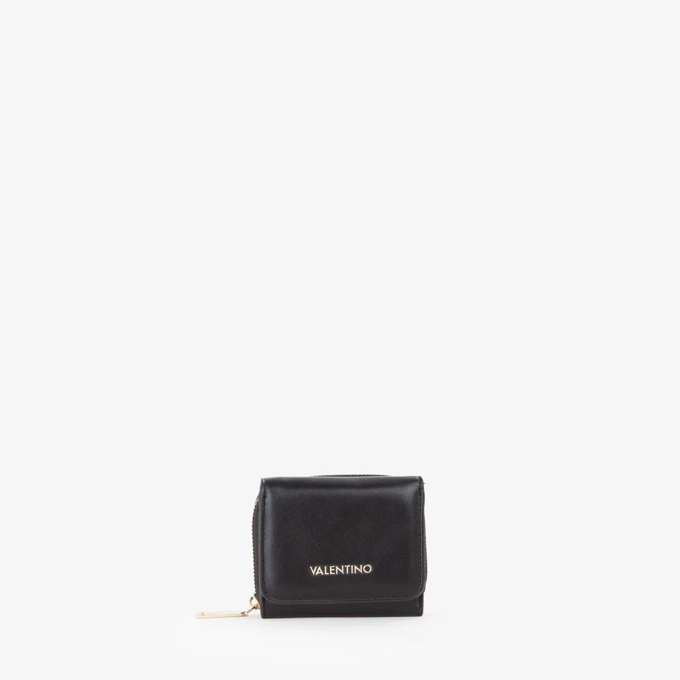 Portafoglio Valentino compatto in pelle sintetica con chiusura zip NERO TU | Giò Fashion