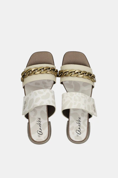Ciabatte donna Anekke con fasce incrociate e catena decorativa Bianco 41 | Giò Fashion