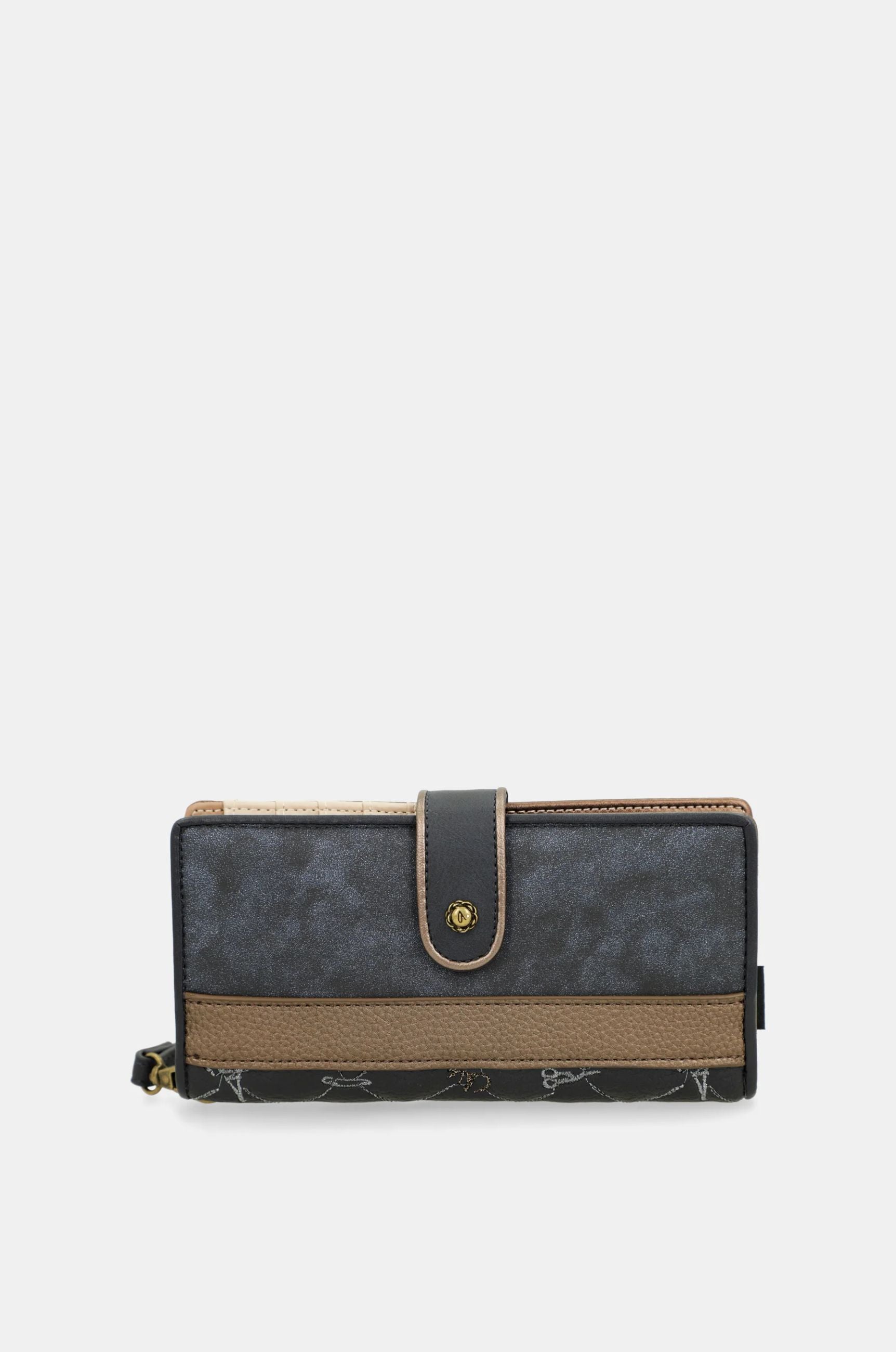 Portafoglio Anekke Contemporary grande con trapuntatura e chiusura a scatto BLU TU | Giò Fashion