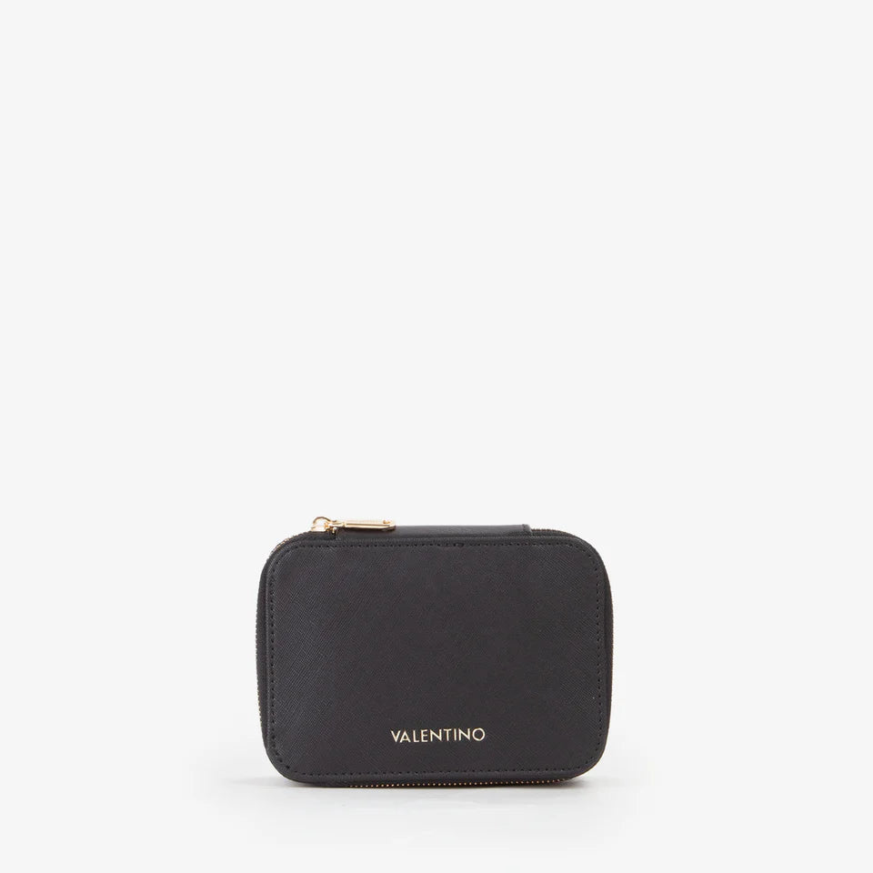 Valentino porta gioielli rigido in saffiano con chiusura zip VPG9MF831 NERO TU | Giò Fashion